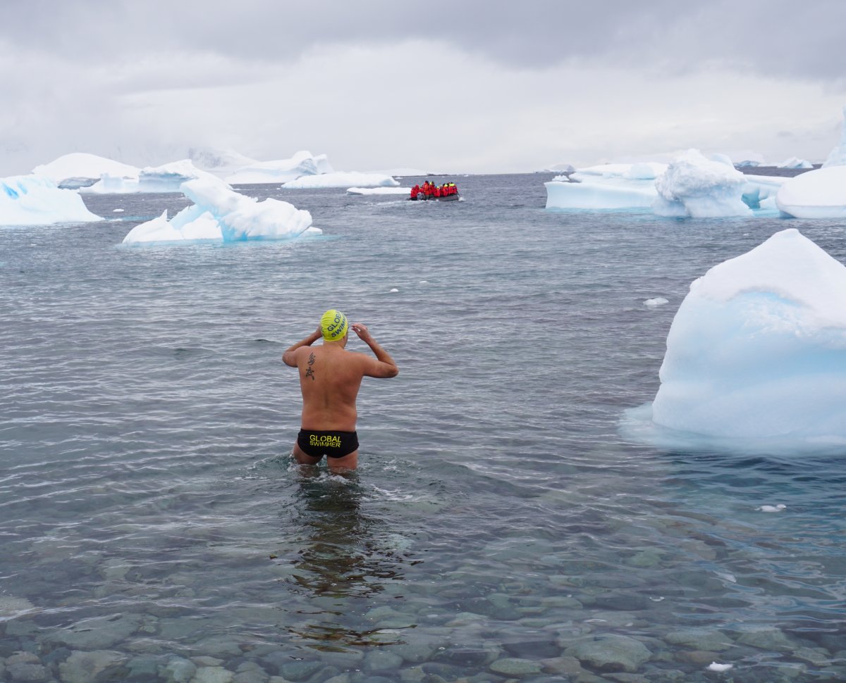 Test Swim in Antarctica